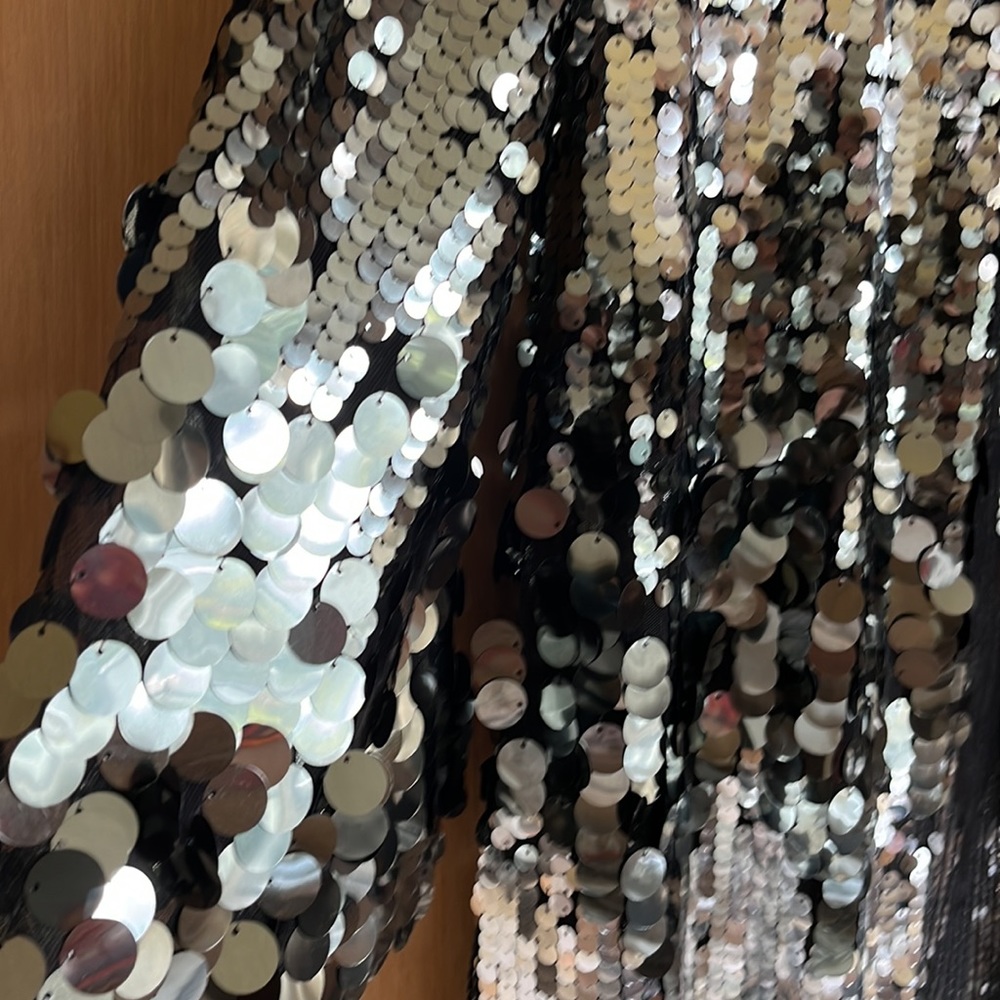 Anthropologie Black and Silver Sequin Coat - Picture 5 of 8